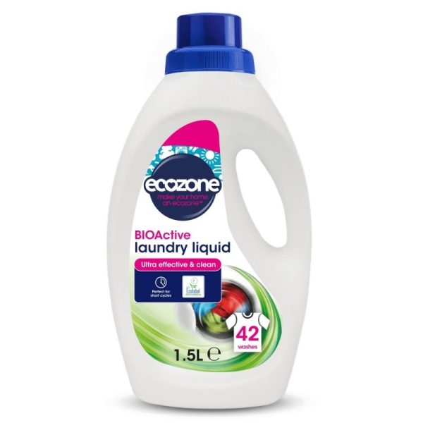 Płyn do prania tkanin, BIOActive, ultraskuteczne czyszczenie, wegański, Allergy UK, 1,5l, Ecozone
