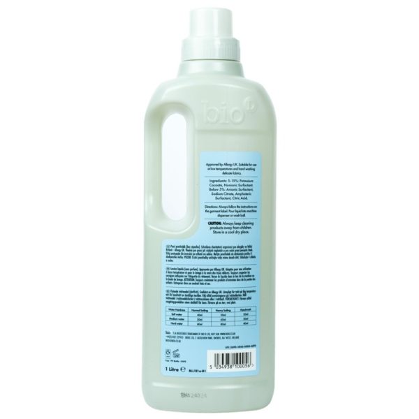 Skoncentrowany, bezzapachowy, niebiologiczny płyn do prania, 1000 ml, Bio-D (zdjęcie 2) Skoncentrowany, bezzapachowy, niebiologiczny płyn do prania, 1000 ml, Bio-D