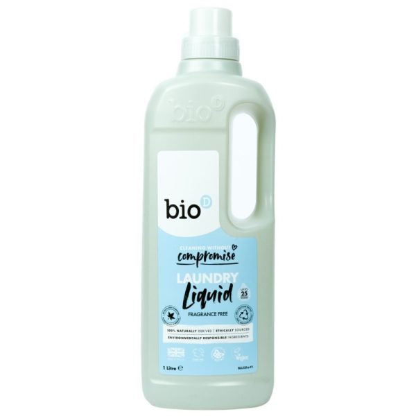 Skoncentrowany, bezzapachowy, niebiologiczny płyn do prania, 1000 ml, Bio-D Skoncentrowany, bezzapachowy, niebiologiczny płyn do prania, 1000 ml, Bio-D