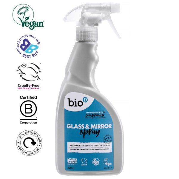 Spray do mycia szyb i luster, przyjazny dla środowiska, Bio-D, 500 ml (zdjęcie 2) Spray do mycia szyb i luster, przyjazny dla środowiska, Bio-D, 500 ml