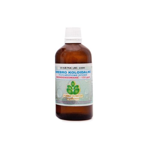 Srebro koloidalne stężone 150 PPM, do czyszczenia powierzchni i neutralizowania zapachów, 100ml, Powrót do Natury Srebro koloidalne stężone 150 PPM, do czyszczenia powierzchni i neutralizowania zapachów, 100ml, Powrót do Natury