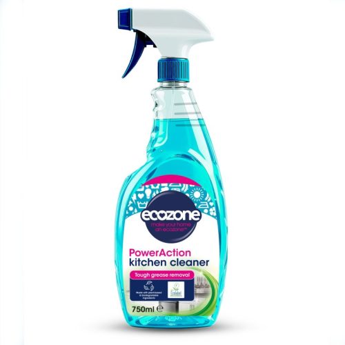 Środek do czyszczenia kuchni, PowerAction, usuwa tłuszcz i zabrudzenia kuchenne, wegański, AllergyUK, 750ml, Ecozone