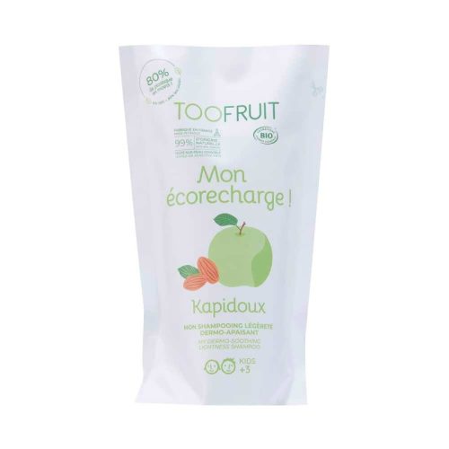 Szampon dermo-kojący dla dzieci, ZIELONE JABŁKO I MIGDAŁY, UZUPEŁNIENIE, 400ml, Toofruit Szampon dermo-kojący dla dzieci, ZIELONE JABŁKO I MIGDAŁY, UZUPEŁNIENIE, 400ml, Toofruit
