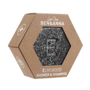 Szampon wzmacniający i żel pod prysznic w kostce, ELMSWOOD, Korzenno-drzewny, 60 g, BEN&ANNA