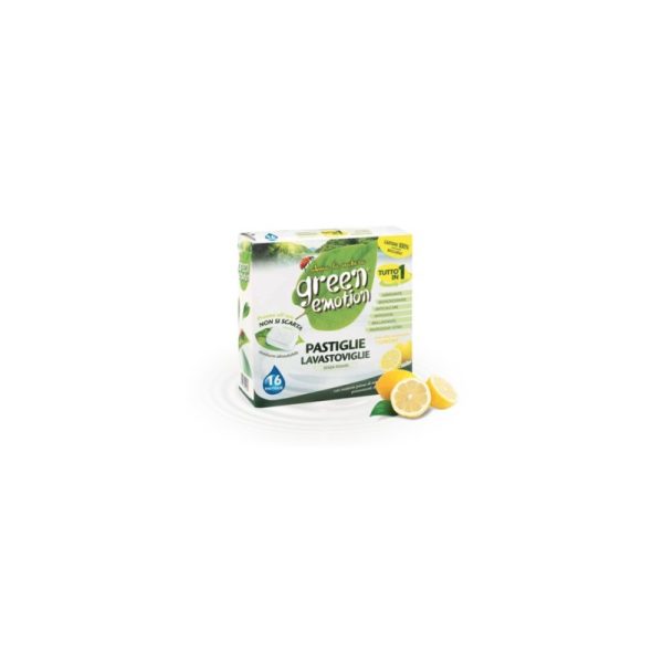 Tabletki do zmywarek, ekologiczne, CYTRYNOWE, 16 sztuk, Green Emotion