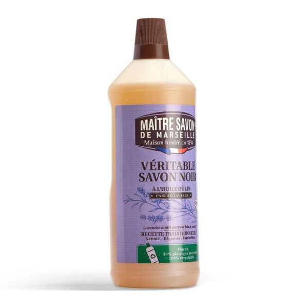Tradycyjne czarne mydło do czyszczenia różnych powierzchni, LAWENDA, 1000 ml, Maitre Savon de Marseille