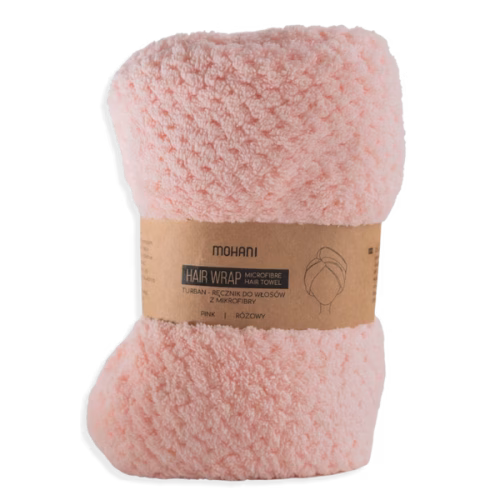 Turban z mikrofibry Mohani do włosów różowy