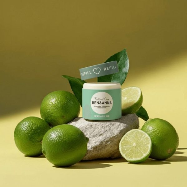 Wkład REFILL: Naturalny dezodorant na bazie sody PERSIAN LIME, 40 g, BEN&ANNA (zdjęcie 3) Wkład REFILL: Naturalny dezodorant na bazie sody PERSIAN LIME, 40 g, BEN&ANNA