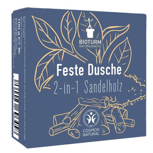 Żel pod prysznic i szampon w kostce, 2 w 1, drzewo sandałowe, zero waste, No.139, COSMOS NATURAL,100 g, BIOTURM Żel pod prysznic i szampon w kostce, 2 w 1, drzewo sandałowe, zero waste, No.139, COSMOS NATURAL,100 g, BIOTURM