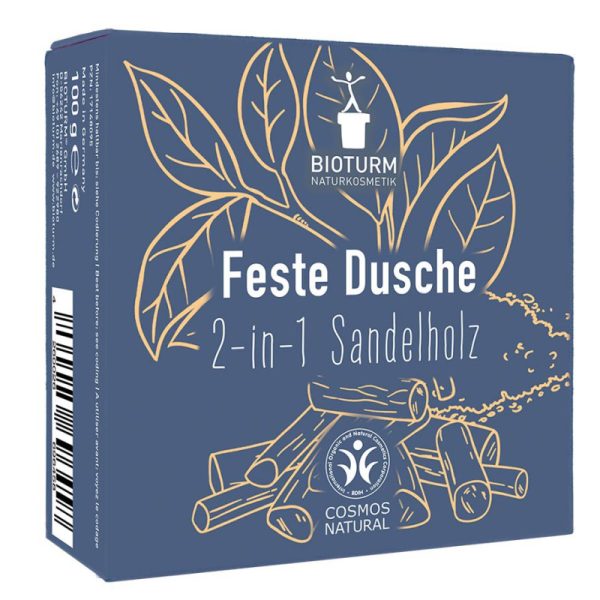 Żel pod prysznic i szampon w kostce, 2 w 1, drzewo sandałowe, zero waste, No.139, COSMOS NATURAL,100 g, BIOTURM