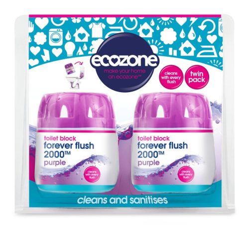 Zestaw 2 ekologicznych kostek do toalety - Forever Flush INDYGO, TWIN PACK 2 x do 2000 spłukań, Ecozone