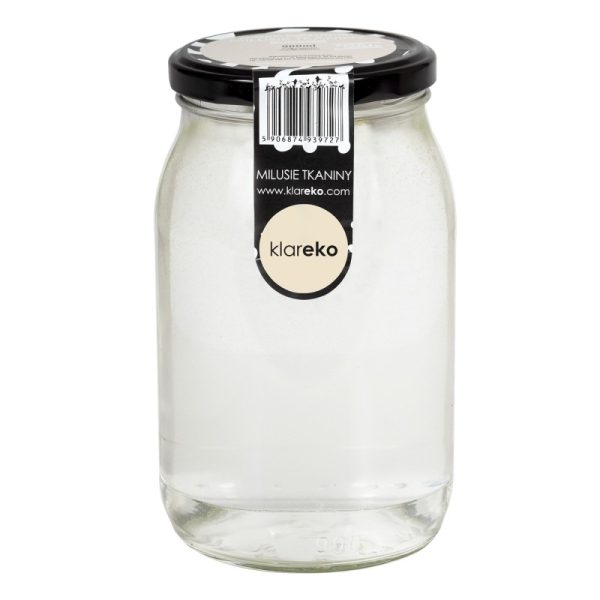 Zmiękczacz Milusie tkaniny, w słoiku, bezzapachowy płyn do płukania tkanin, 29 prań, Zero Waste, 900 ml, Klareko