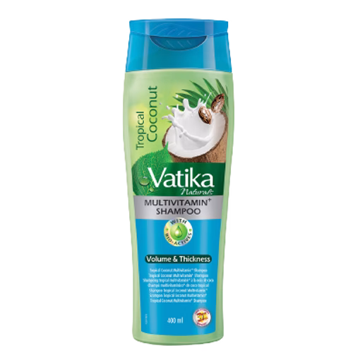 Zwiększający objętość szampon Vaitka- Kokos 400ml Szampon zwiększający objętość Dabur Vaitka kokos 400ml z ekstraktem z liści hennej