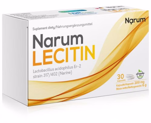 Narum Lecitin 200 mg – probiotyk z lecytyną, 30 kapsułek
