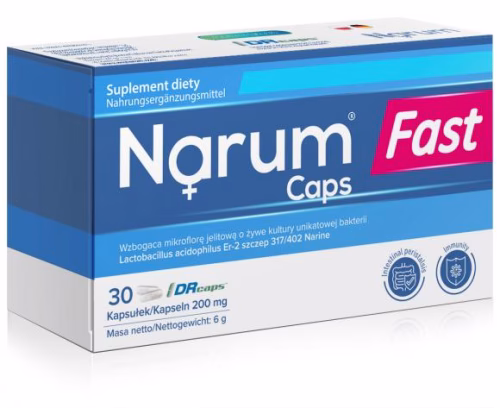 Narum Fast Caps 200 mg – metabiotyk, 30 kapsułek