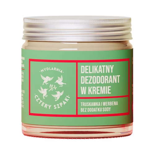 Delikatny dezodorant w kremie Truskawka i Werbena Cztery Szpaki 60 ml