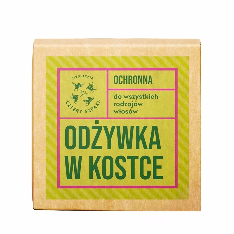 Odżywka w kostce ochronna, do wszystkich rodzajów włosów, 75g, Cztery Szpaki