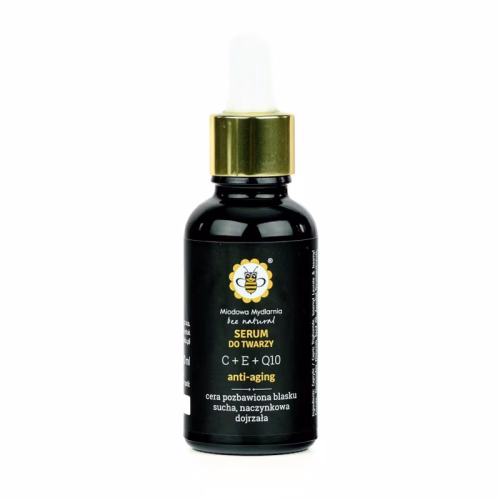 Serum do twarzy z witaminą C E i koenzymem Q10 Miodowa Mydlarnia 30 ml