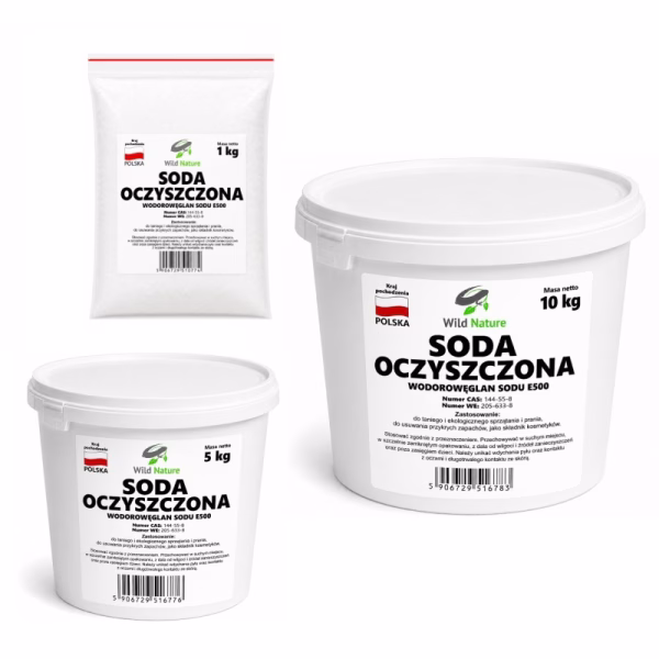 Soda oczyszczona POLSKA PRODUKCJA, super jakość i cena, 1kg, Wild Nature