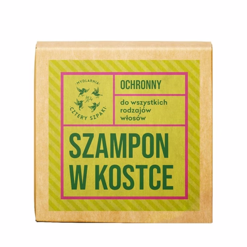 Szampon w kostce ochronny, do wszystkich rodzajów włosów, Leśna Róża, 75g, Cztery Szpaki