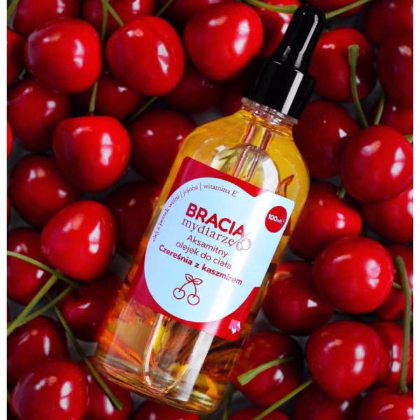 Aksamitny olejek do ciała, Czereśnia z kaszmirem, 100ml, Bracia Mydlarze