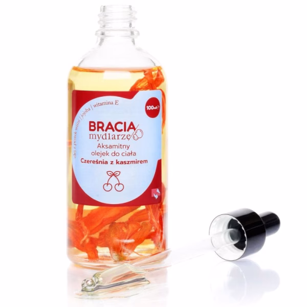 Aksamitny olejek do ciała, Czereśnia z kaszmirem, 100ml, Bracia Mydlarze