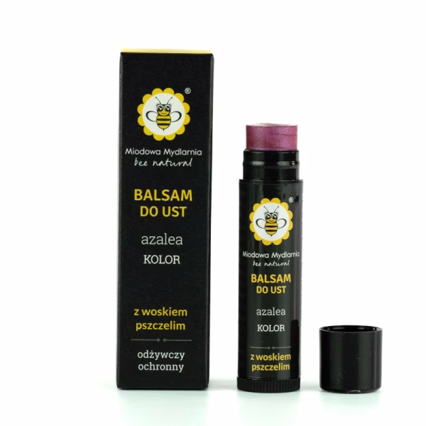 Balsam do ust, AZALEA, kolor RÓŻOWO–MALINOWY z lekkim połyskiem, 5g, Miodowa Mydlarnia