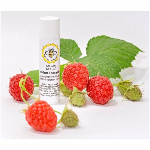 Balsam do ust Malina i Pszenica z naturalnymi filtrami przeciwsłonecznymi, Miodowa Mydlarnia