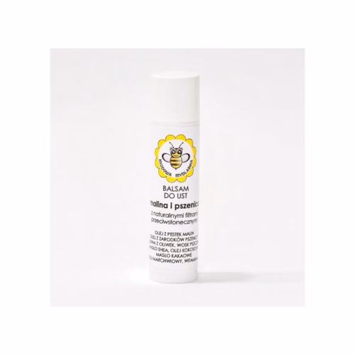 Balsam do ust Malina i Pszenica z naturalnymi filtrami przeciwsłonecznymi, Miodowa Mydlarnia Balsam do ust Malina i Pszenica z naturalnymi filtrami przeciwsłonecznymi, Miodowa Mydlarnia
