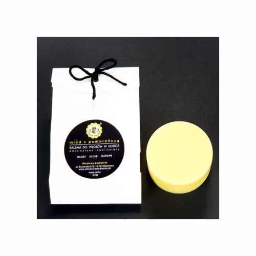 Balsam do włosów w kostce, Miód z pomarańczą, emolientowo-nawilżający, UZUPEŁNIENIE, 65 g, Miodowa Mydlarnia Balsam do włosów w kostce, Miód z pomarańczą, emolientowo-nawilżający, UZUPEŁNIENIE, 65 g, Miodowa Mydlarnia