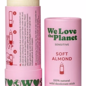 Dezodorant w sztyfcie SOFT ALMOND (SO SENSITIVE), certyfikowany, bez aluminium, 40g, We Love The Planet