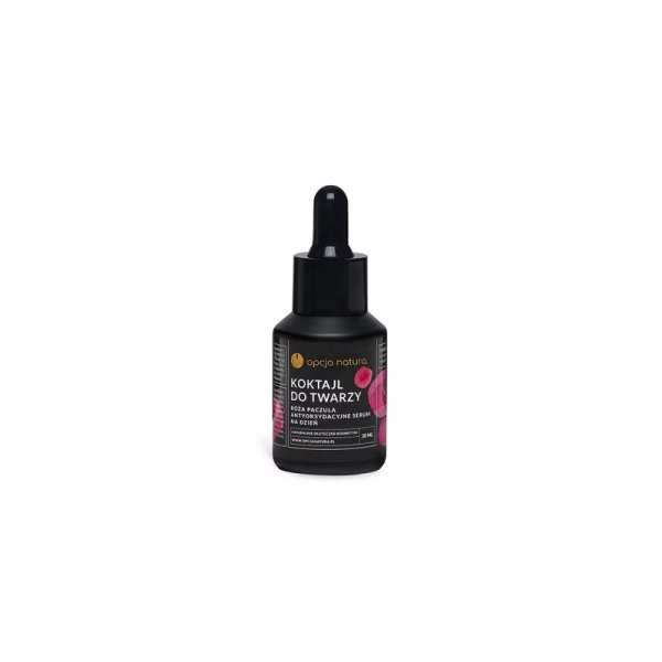Koktajl do twarzy, antyoksydacyjne serum na dzień, Róża i Paczula, 30ml, Opcja Natura