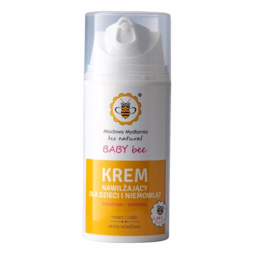 Krem nawilżający do twarzy i ciała dla dzieci i niemowląt, MIODOWO–OWSIANY, Baby Bee, 100ml, Miodowa Mydlarnia