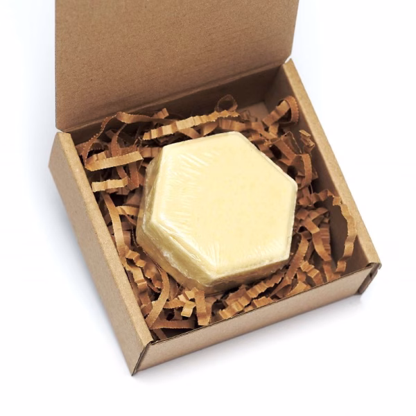Kula do kąpieli, MIODOWA, musująca, aromatyczna, heksagon, 80 g, Miodowa Mydlarnia