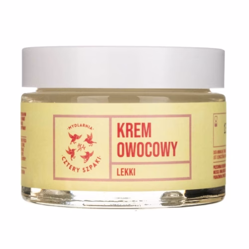 Lekki krem owocowy do pielęgnacji twarzy, 50ml, Cztery Szpaki