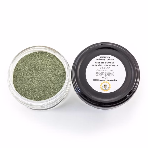 Maseczka do twarzy i dekoltu, regenerująca, Green Power, 25 g, Miodowa Mydlarnia