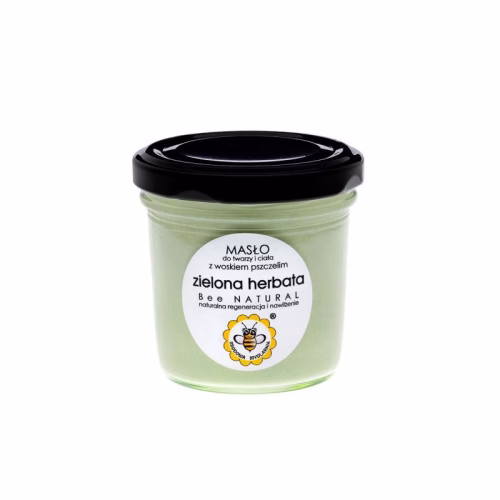 Masło do twarzy i ciała z woskiem pszczelim, Zielona Herbata, 65 g, Miodowa Mydlarnia Masło do twarzy i ciała z woskiem pszczelim, Zielona Herbata, 65 g, Miodowa Mydlarnia