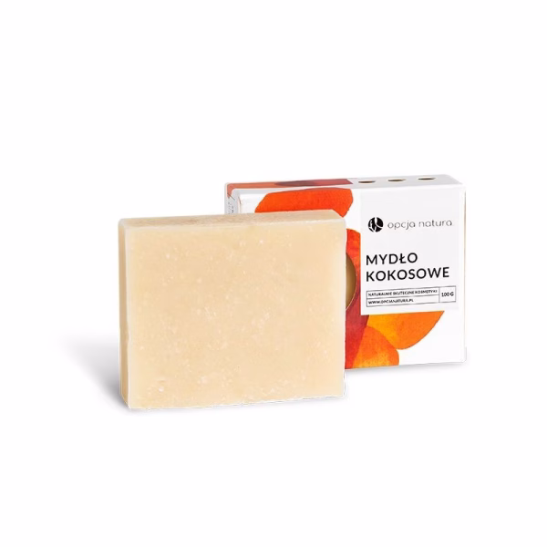Mydło kokosowe, delikatne i nawilżające, 100 g, Opcja Natura