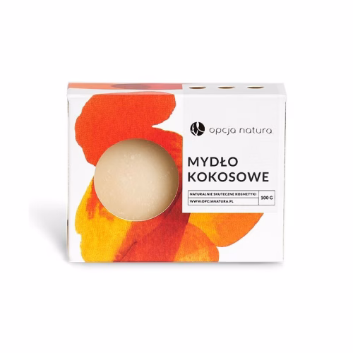 Mydło kokosowe, delikatne i nawilżające, 100 g, Opcja Natura