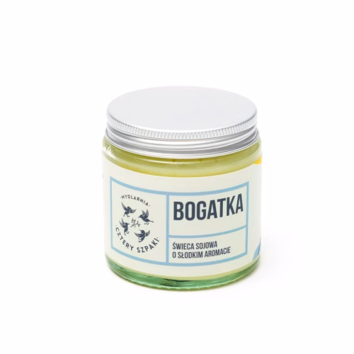 Naturalna świeca sojowa, kwiatowa, Bogatka, 100 g, Cztery Szpaki