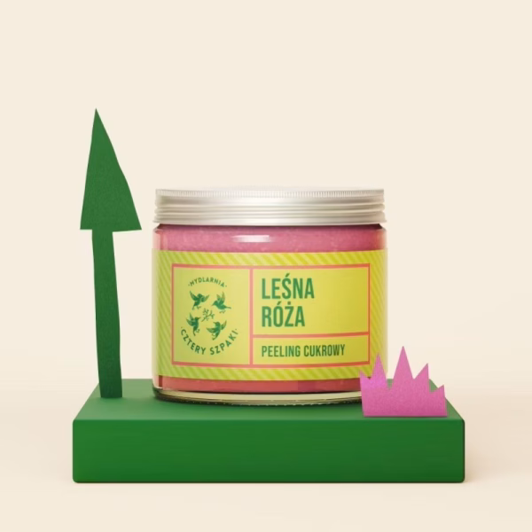 Naturalny cukrowy peeling do ciała, Leśna Róża, 250ml, Cztery Szpaki