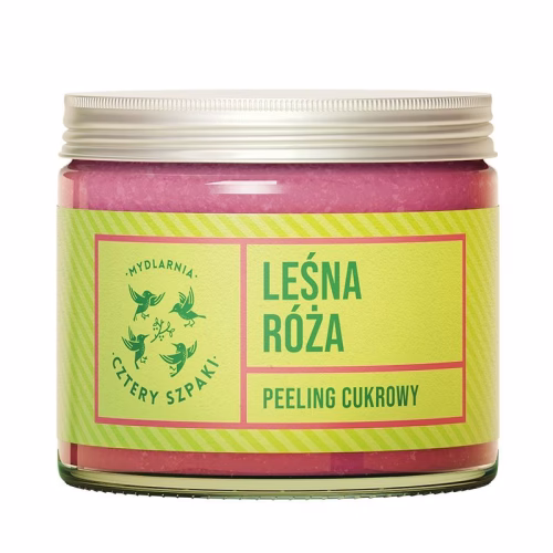 Naturalny cukrowy peeling do ciała, Leśna Róża, 250ml, Cztery Szpaki