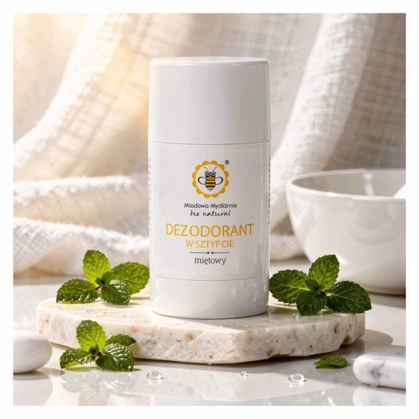 Naturalny dezodoranty w sztyfcie, Miętowy, 72g, Miodowa Mydlarnia