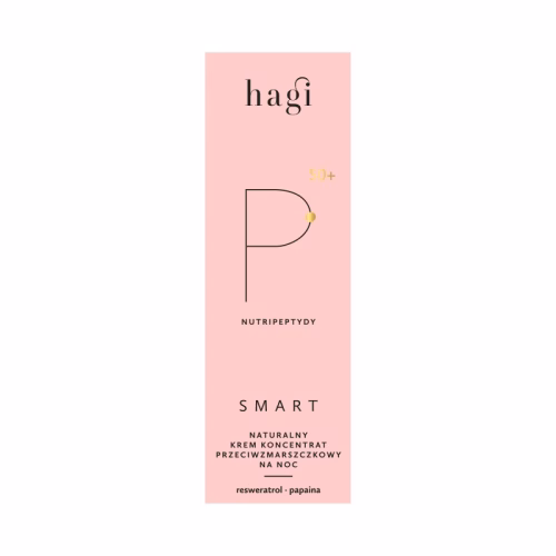 Naturalny krem przeciwzmarszczkowy na noc z nutripeptydami, SMART P, 50ml, Hagi Naturalny krem przeciwzmarszczkowy na noc z nutripeptydami, SMART P, 50ml, Hagi
