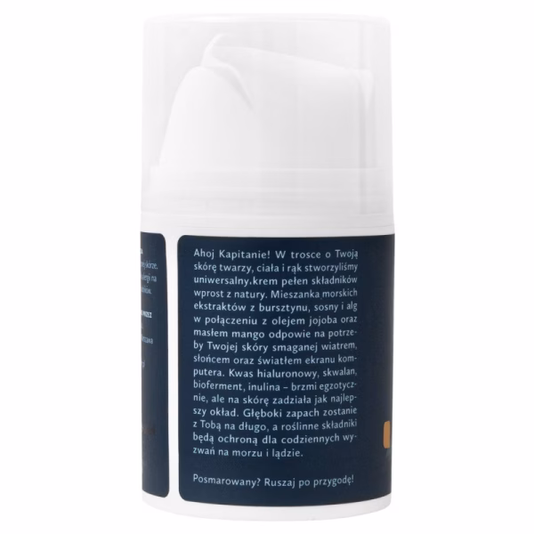 Naturalny multikrem do twarzy, ciała i rąk, ochronny, dla mężczyzn, Ahoj Kapitanie, 50ml, Hagi