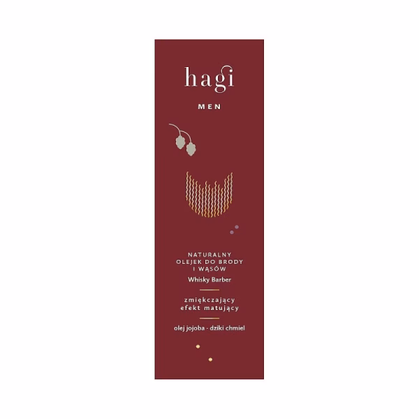 Naturalny olejek do brody i wąsów, Whisky Barber, 30ml, Hagi