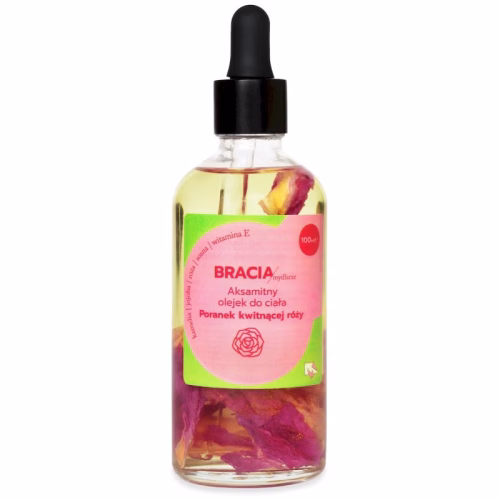 Naturalny olejek do ciała i masażu, Poranek kwitnącej róży, róża, sosna, magnolia, 100ml, Bracia Mydlarze