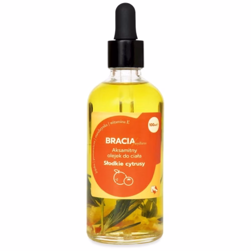 Naturalny olejek do ciała i masażu, Słodkie cytrusy, odżywczy, wegański, 100ml, Bracia Mydlarze