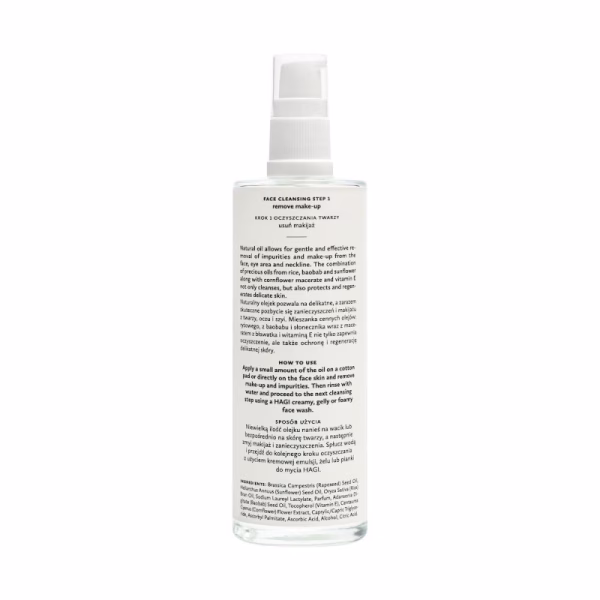 Naturalny olejek do demakijażu twarzy i oczu, 100ml, Hagi
