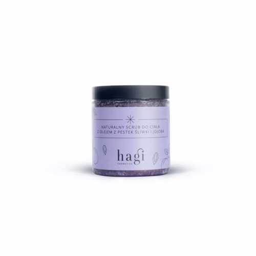 Naturalny scrub do ciała z olejem z pestek śliwki i jojoba, 300 g, Hagi